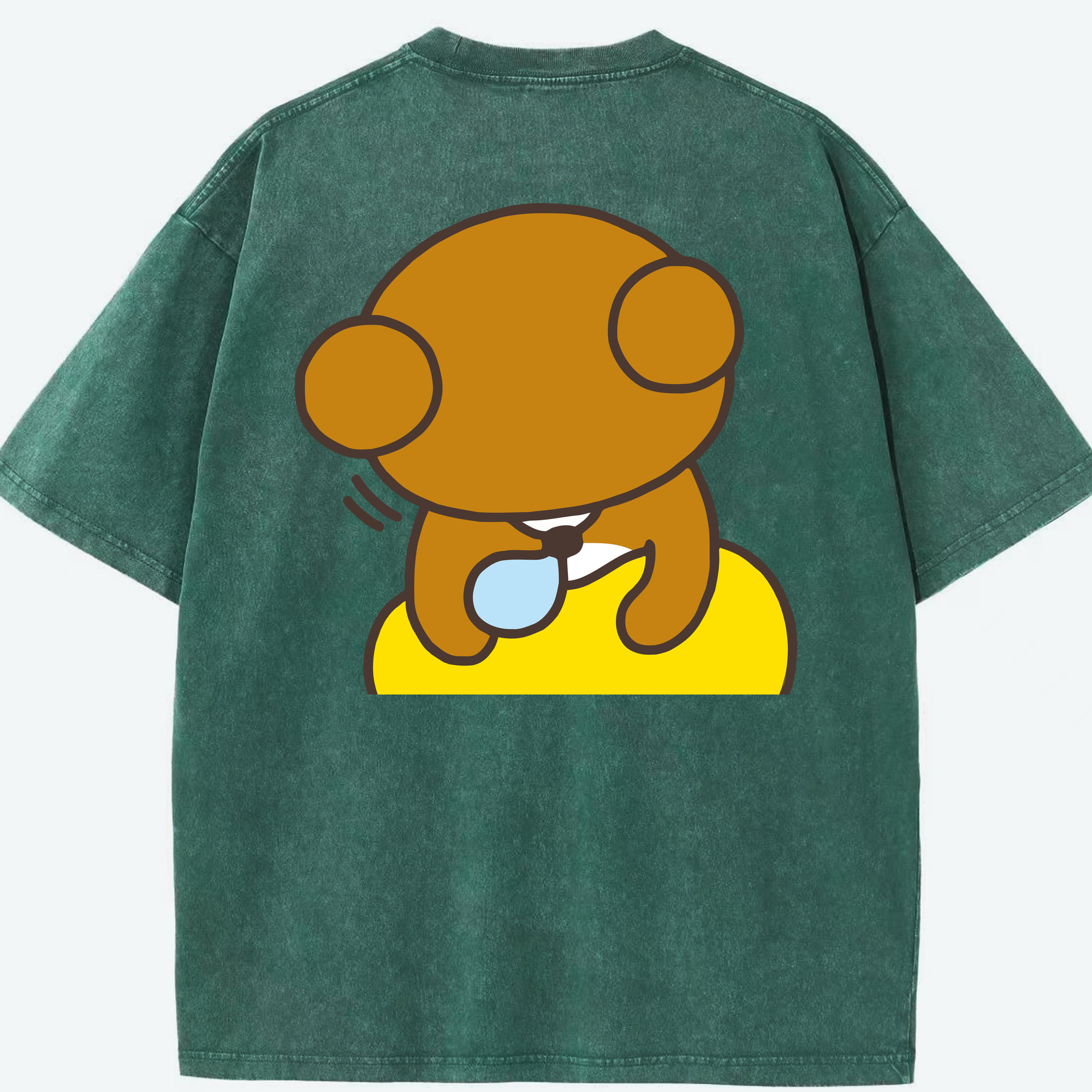（画像用） リラックマ リラックマ キイロイトリ Rilakkuma Korilakkuma Kiiroitori 綿100% ヴィンテージ風 半袖Tシャツ（背面プリント）